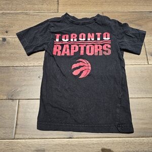 Toronto Raptors Black Tee Red Letter Logo Kids Size 4T